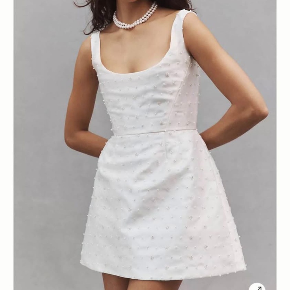 Anthropologie White Mini Dress